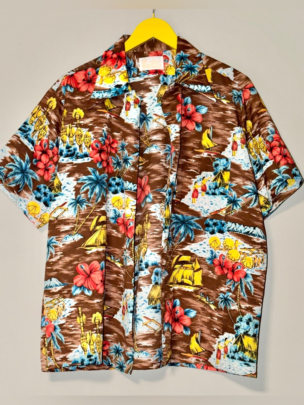 Vintage 70s Hawaiian Shirt Size L Sears